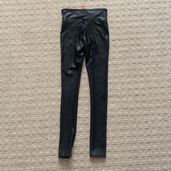 SPANX High Rise Faux Leather Coated Leggings Black Size XS - Picture 8 of 11
